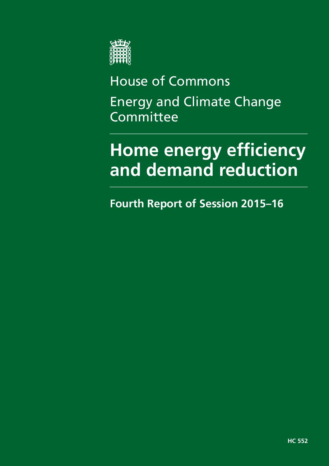Home energy efficiency and demand reduction