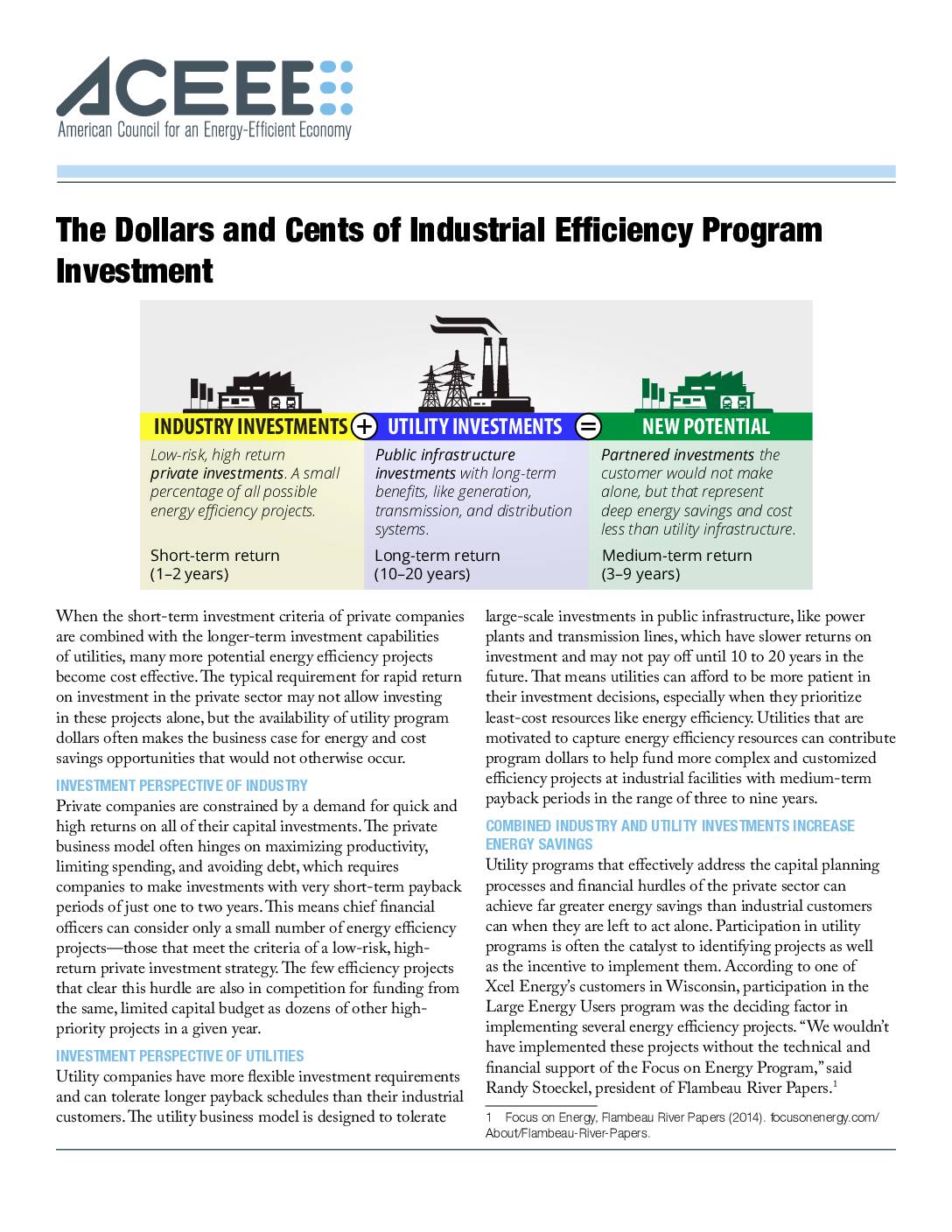 The Dollars and Cents of Industrial Efficiency Program Investment