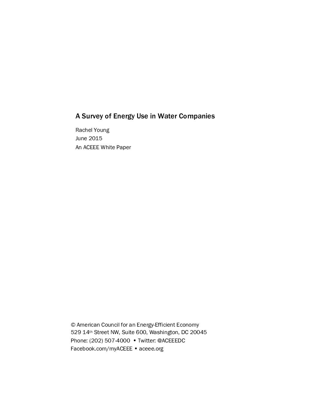A Survey of Energy Use in Water Companies