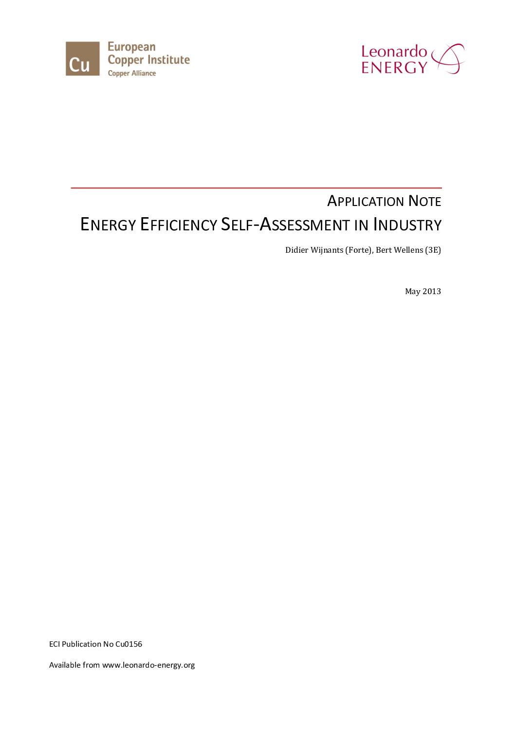 Energy Efficiency Self-Assessment in Industry