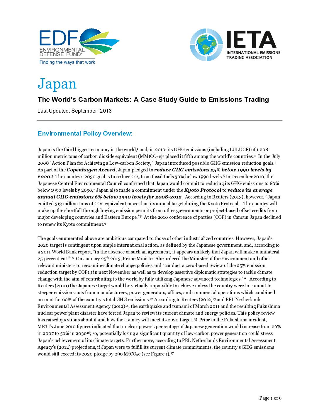 The World’s Carbon Markets: A Case Study Guide to Emissions Trading