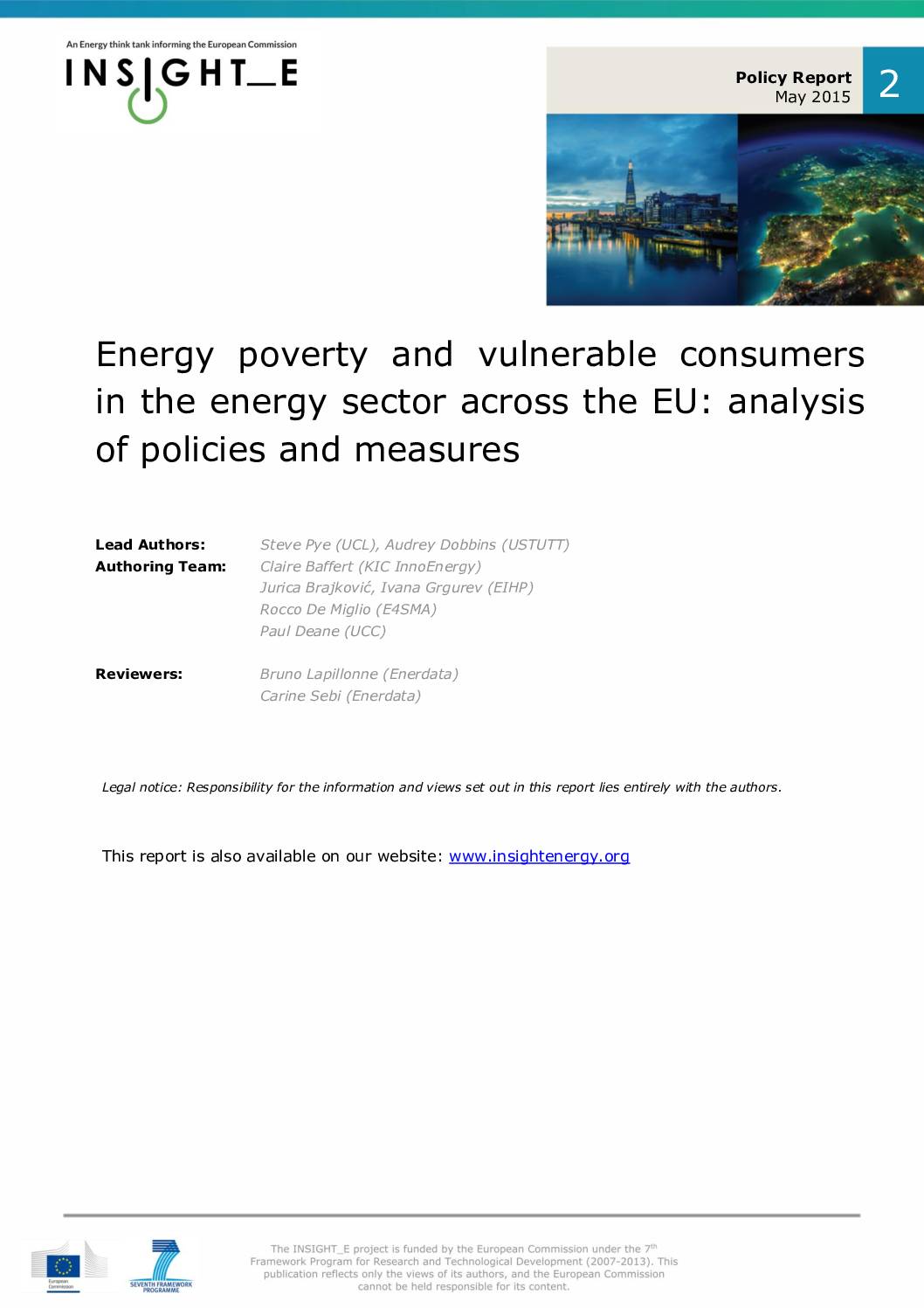 Energy poverty and vulnerable consumers in the energy sector across the EU: analysis of policies and measures