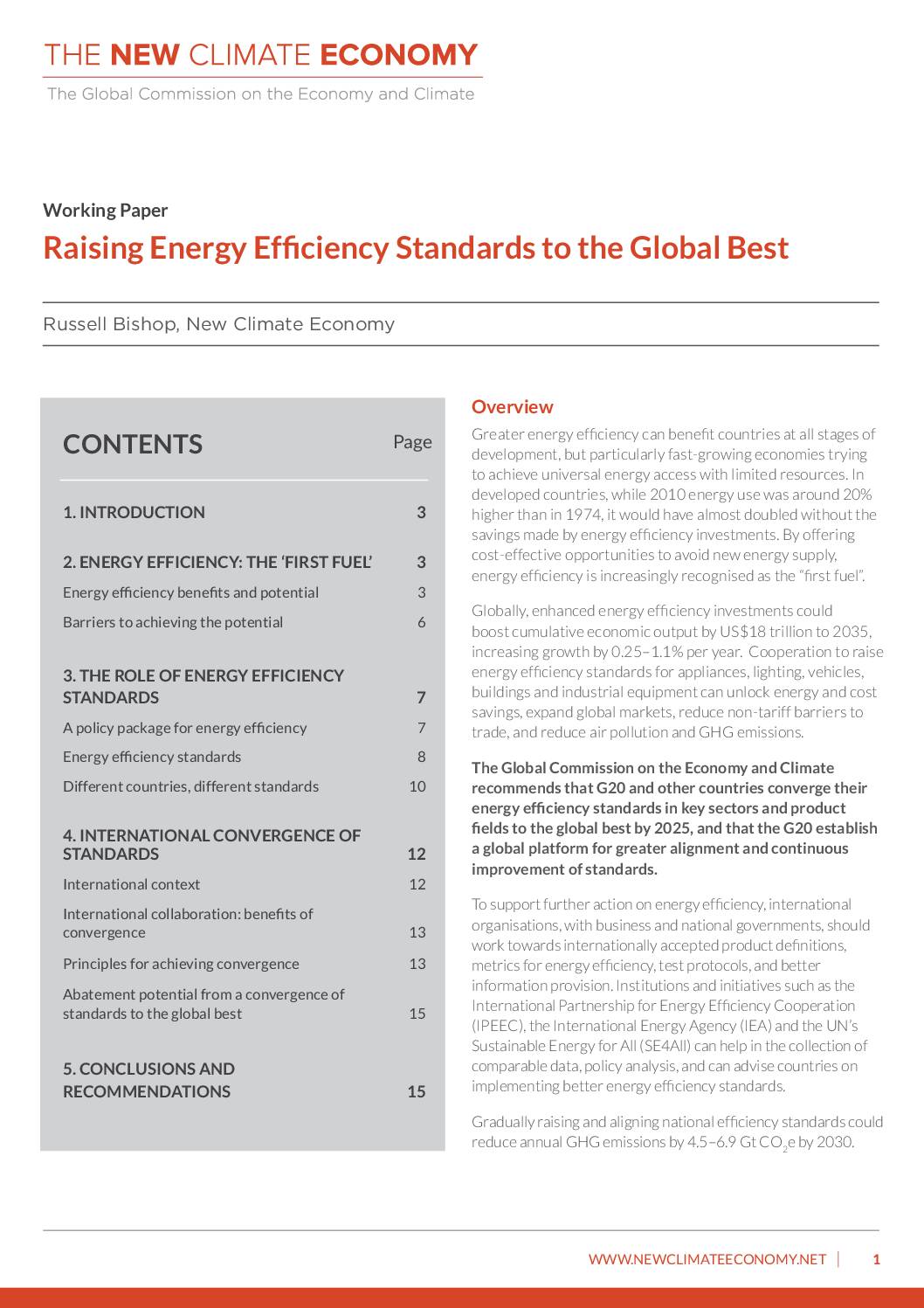 Raising Energy Efficiency Standards to the Global Best