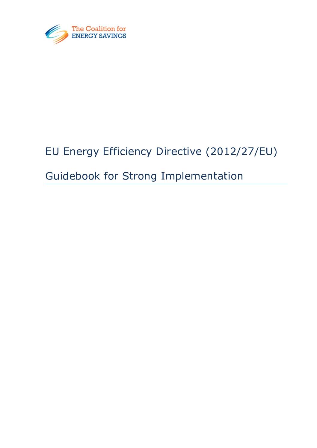 EU Energy Efficiency Directive: Guidebook for Strong Implementation