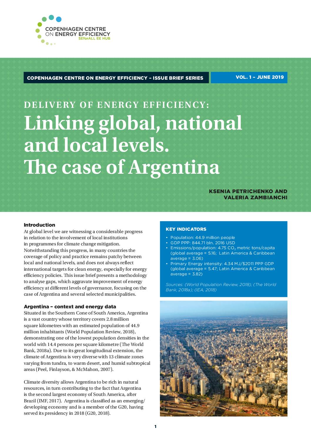 Delivery of Energy Efficiency: Linking global, national and local levels. The case of Argentina